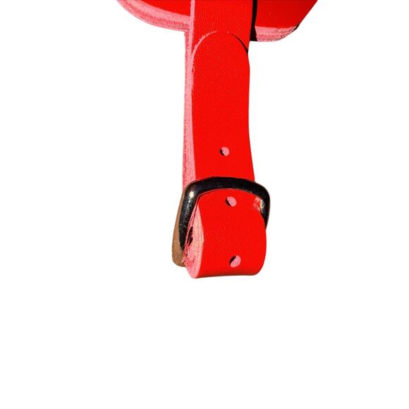 Viking Cruise Red Leather Travel Luggage Tag Unused Travel in Luxury Stand Out - Picture 5 of 5